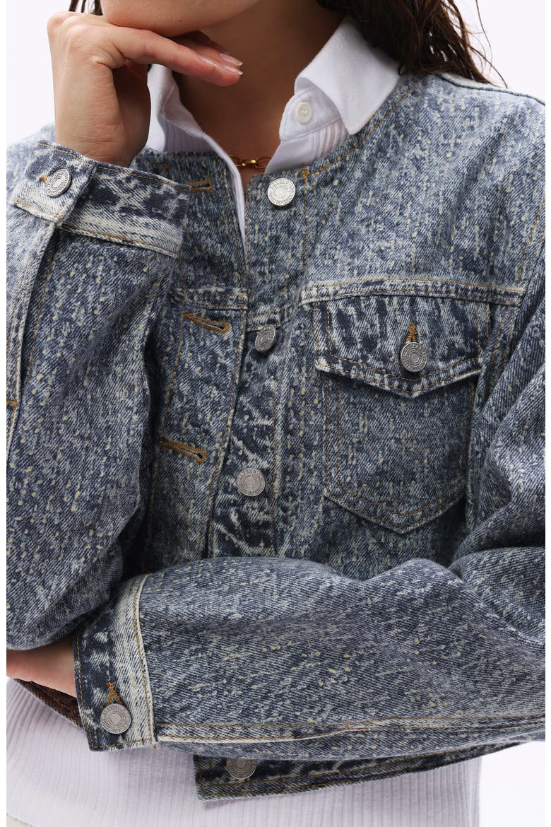 Print Denim Jacket, Alternate, color, MEDIUM BLUE
