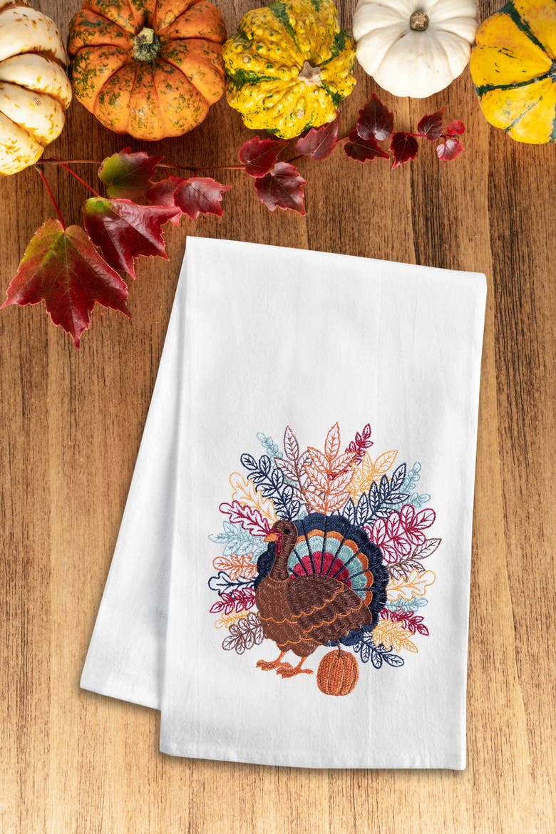 Colorful Harvest Turkey Towel, Alternate, color, Orange