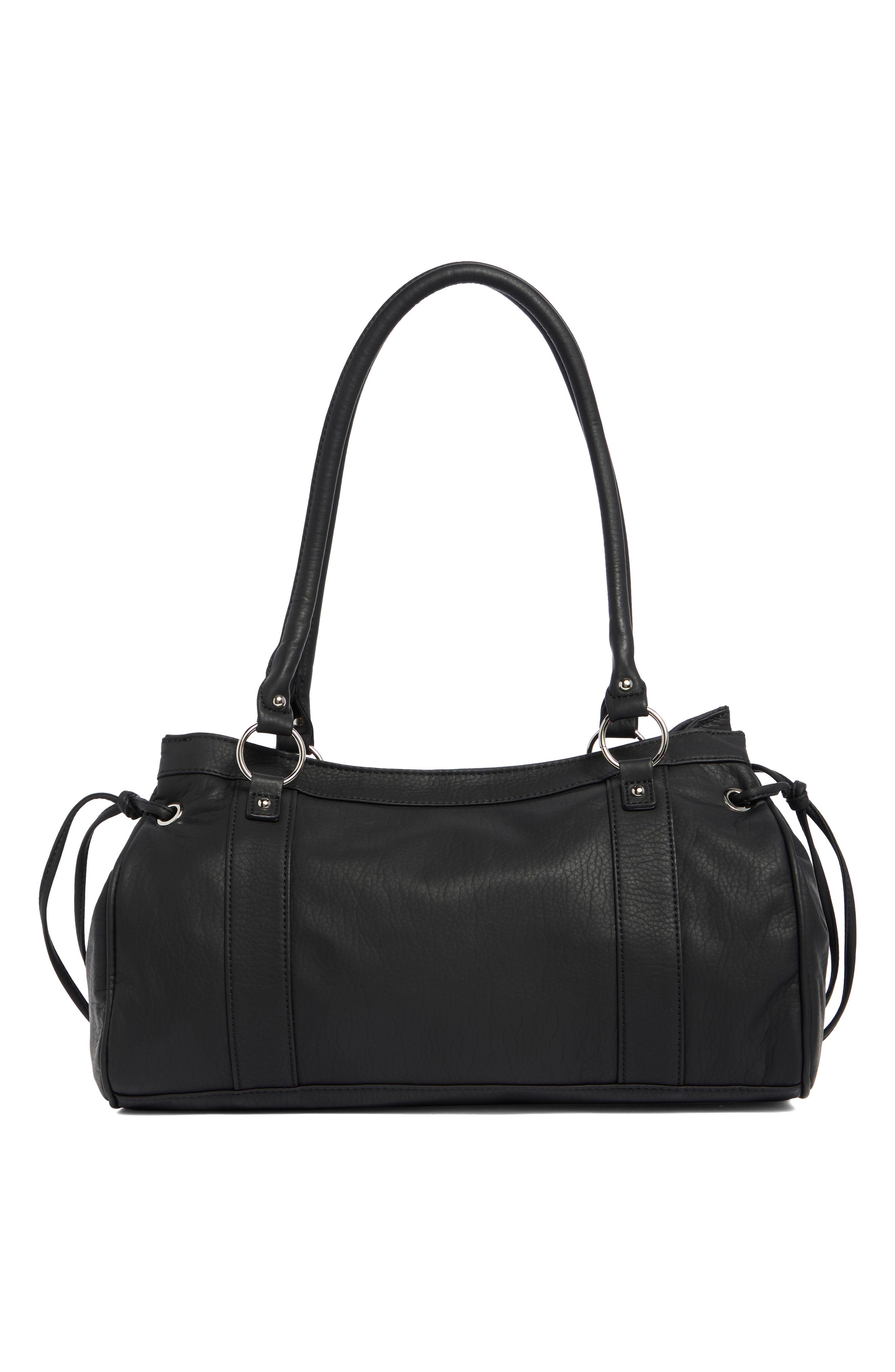 Faux Leather Tote, Alternate, color, BLACK