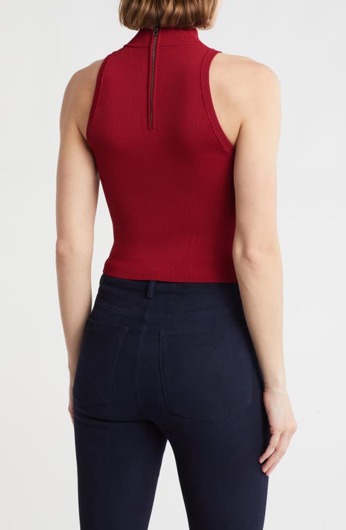 Alice And Olivia Alice + Olivia Rydel Mock Neck Sweater Tank In Red