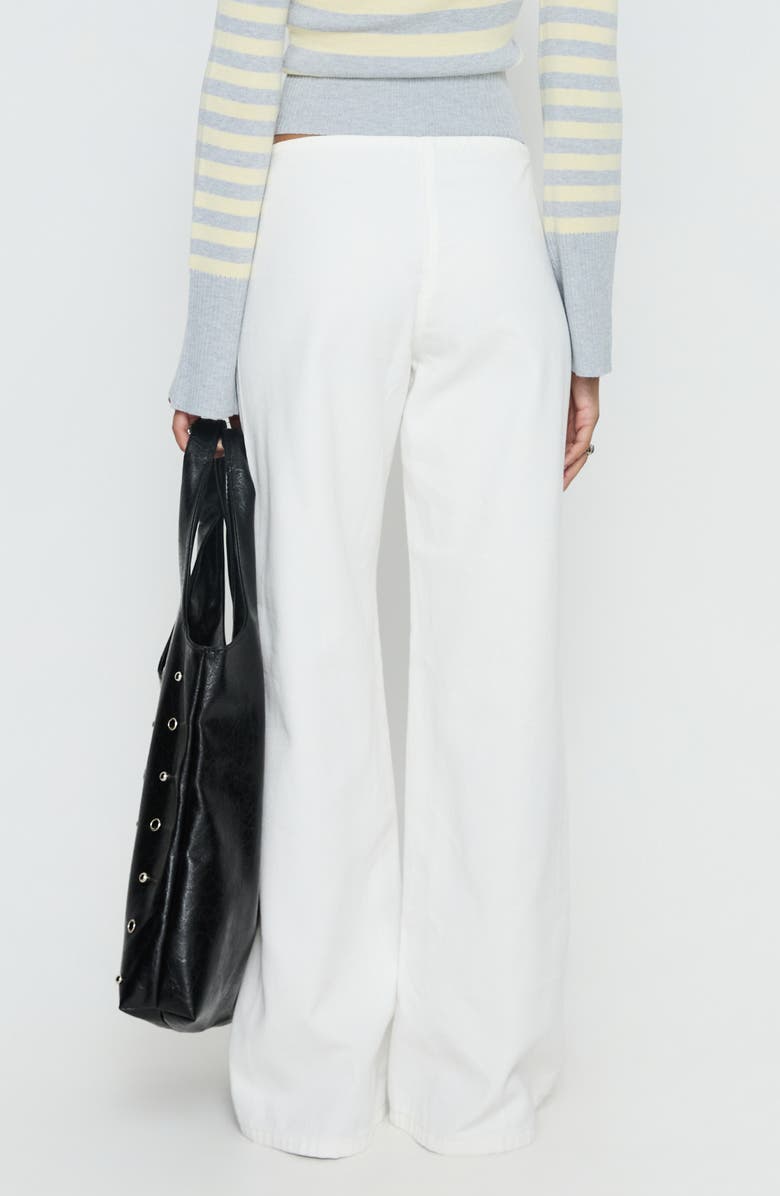 Princess Polly Hereos Mid Rise Baggy Wide Leg Jeans, Alternate, color, White