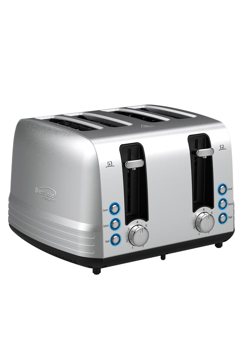 Extra Wide 4 Slot Stainless Steel Toaster, Main, color, Silver