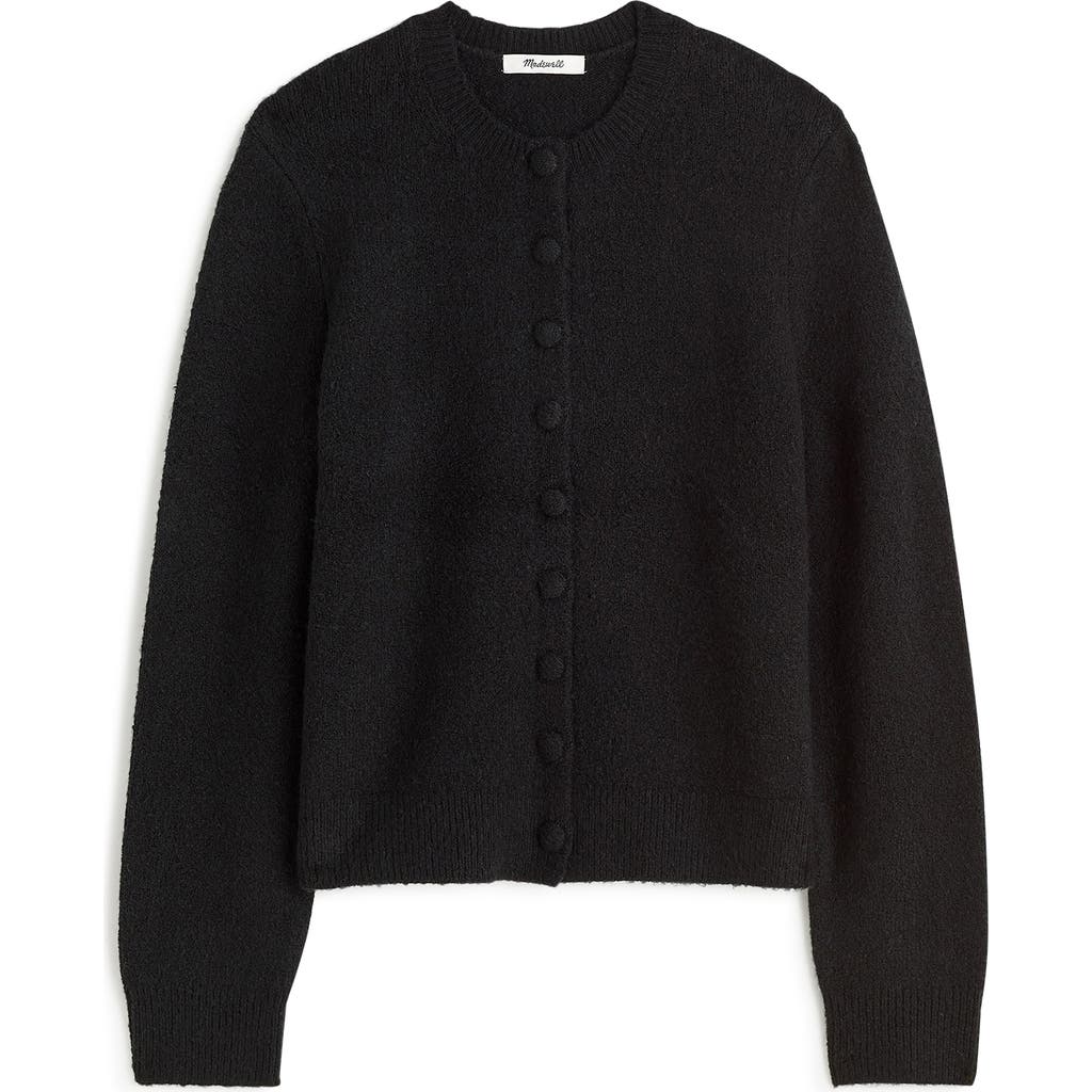 Madewell Shrunken Cotton Blend Cardigan in True Black