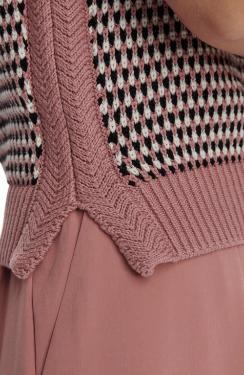 Varley Knowles Textured Cotton Vest In Woodrose Multi Stitch