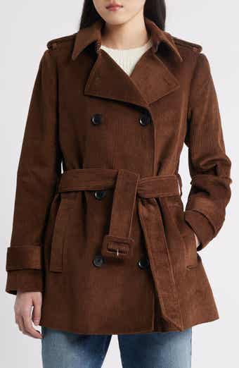 BCBGMAXAZRIA Belted Corduroy Trench Coat