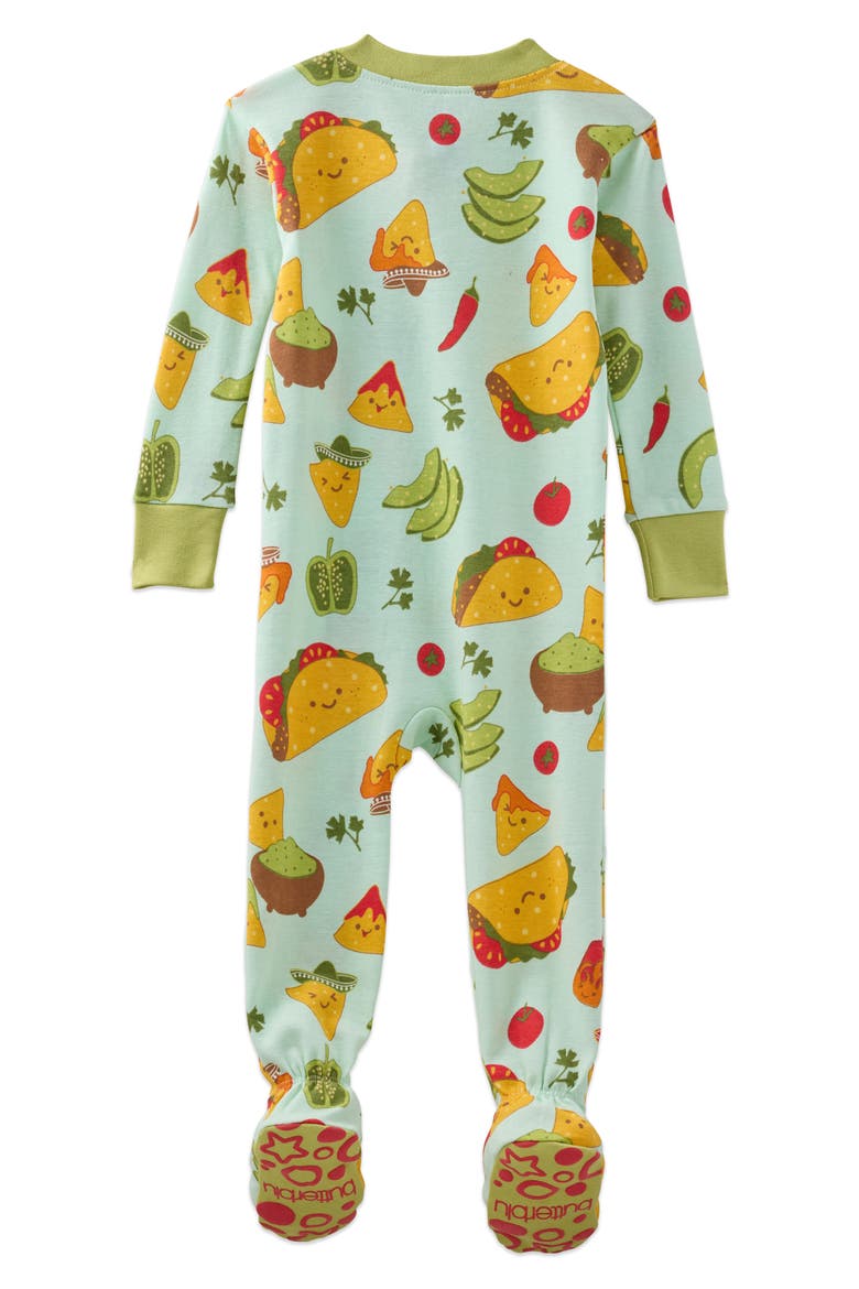 Cruz One-Piece Organic Cotton Footie Pajamas, Alternate, color, TACO 'BOUT CUTE