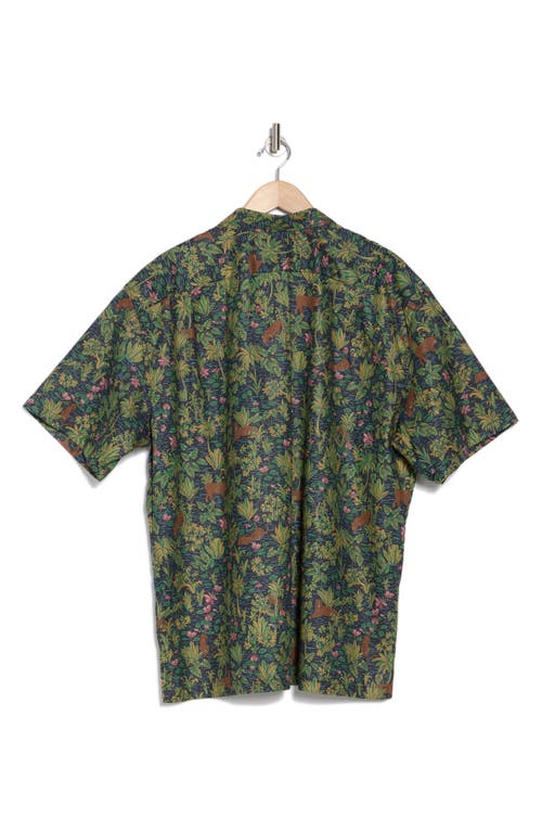 Tori Richard It's A Jungle Short Sleeve Cotton Button-up Shirt In Black