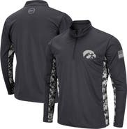 COLOSSEUM Men's Colosseum Charcoal Iowa Hawkeyes OHT Military Appreciation Digital Camo Lightweight Quarter-Zip Pullover
