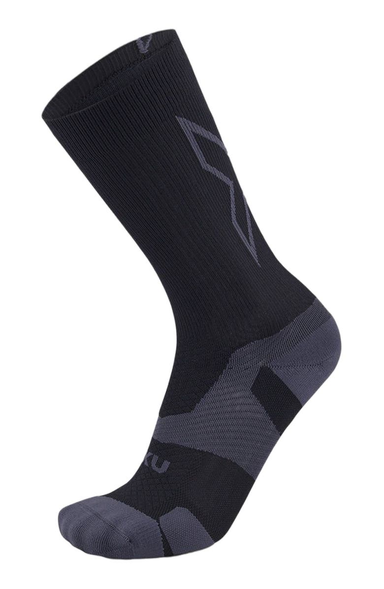 2XU Vectr Light Cushion Crew Socks, Alternate, color, Black/Titanium