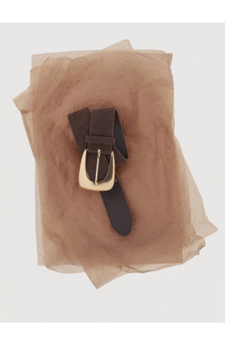 MANGO Maxi Buckle Suede Belt, Alternate, color, 