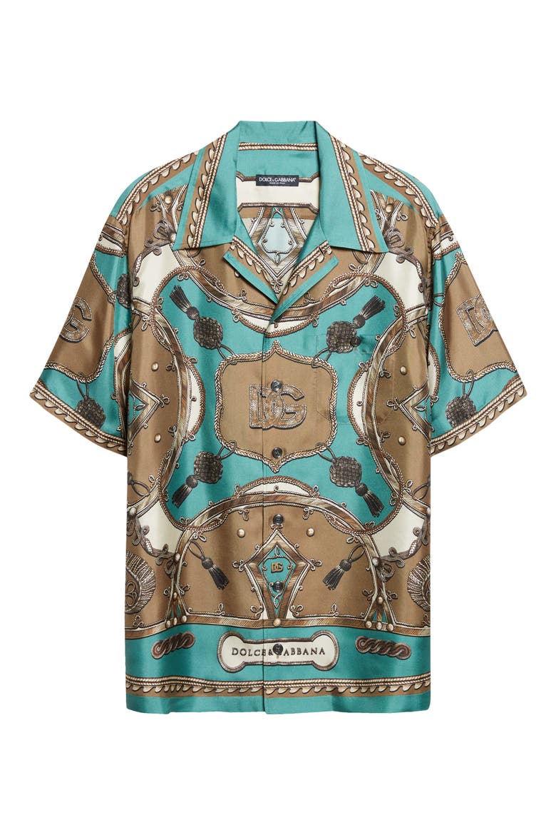 Cargo Print Washed Silk Twill Camp Shirt, Alternate, color, CORDE/ NAPPE F.VERDON