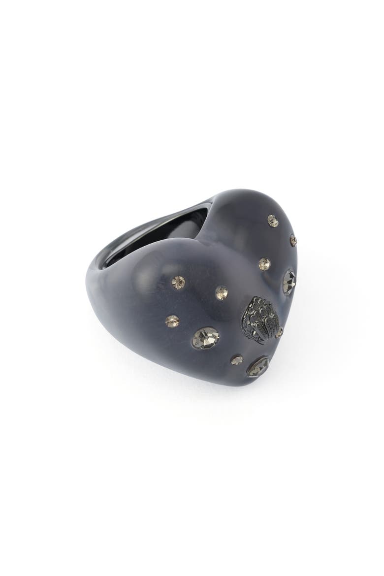 Resin Heart Cocktail Ring, Alternate, color, BLACK SMOKE