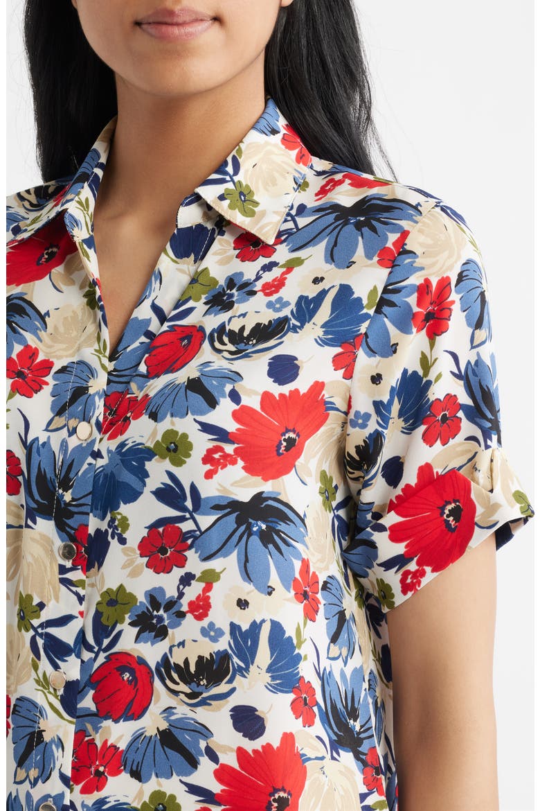Floral Print Shirt, Alternate, color, WHITE DOVE MULTI