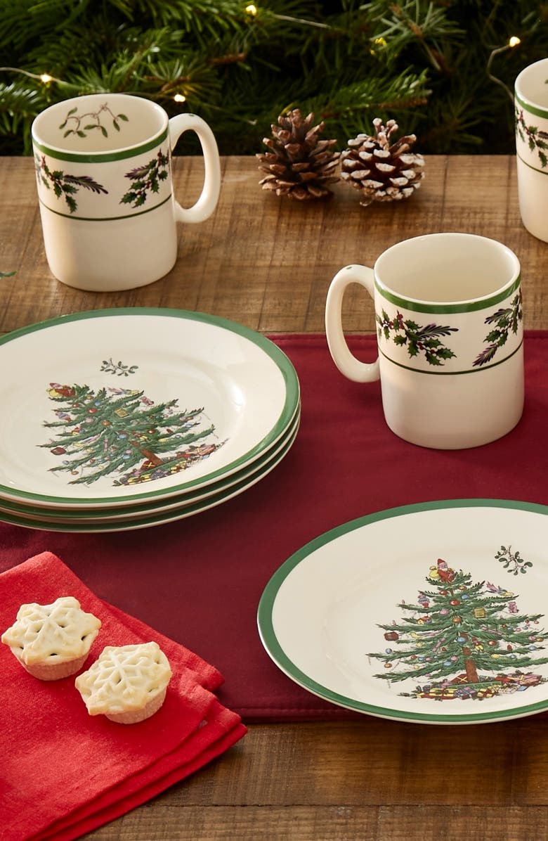 Spode Christmas Tree Holly 12-Piece Dinnerware Set, Alternate, color,