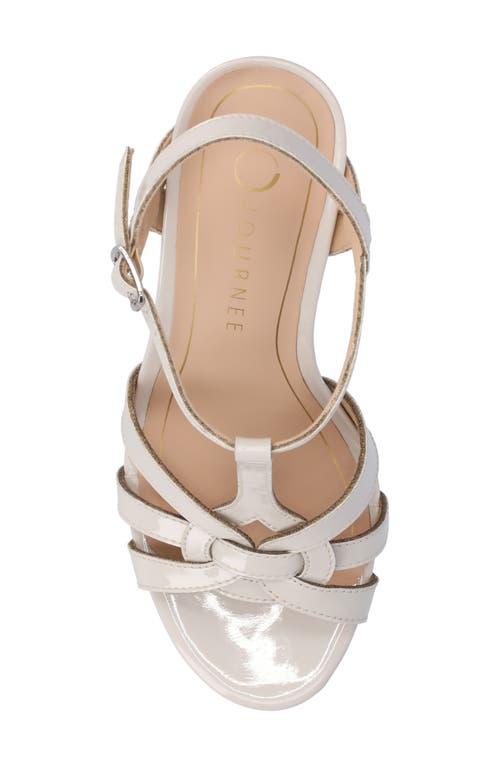 Journee Collection Valry Strappy Sandal In Patent/bone
