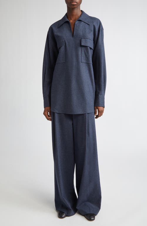 Lafayette 148 New York Patch Pocket Popover Shirt In Gray