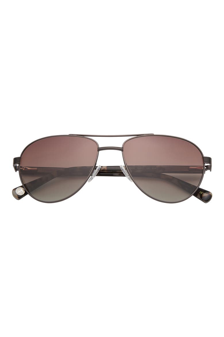 59mm Polarized Aviator Sunglasses, Main, color, GUNMETAL