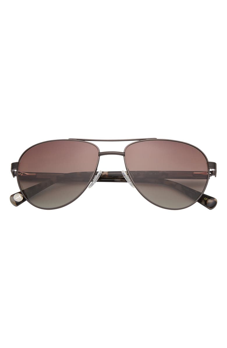Ted Baker 59mm Polarized Aviator Sunglasses, Main, color, Gunmetal