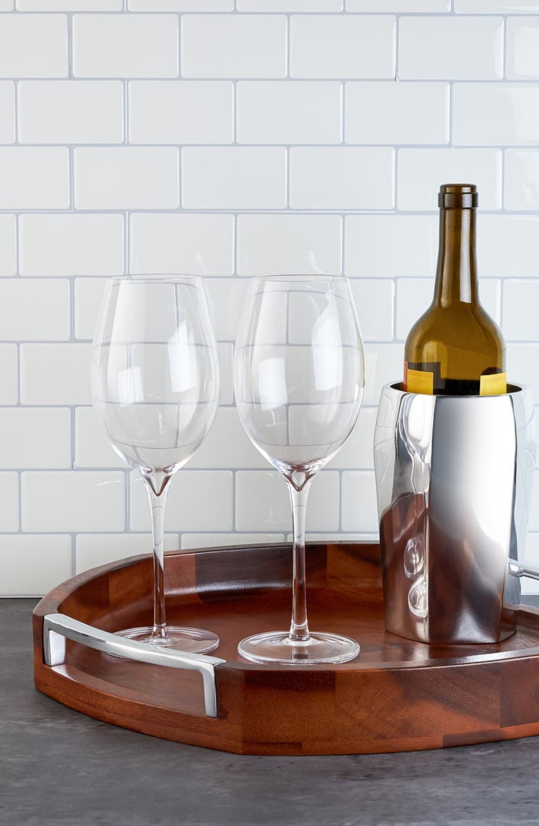 Nambé Rivet Handle Tray, Alternate, color, Brown