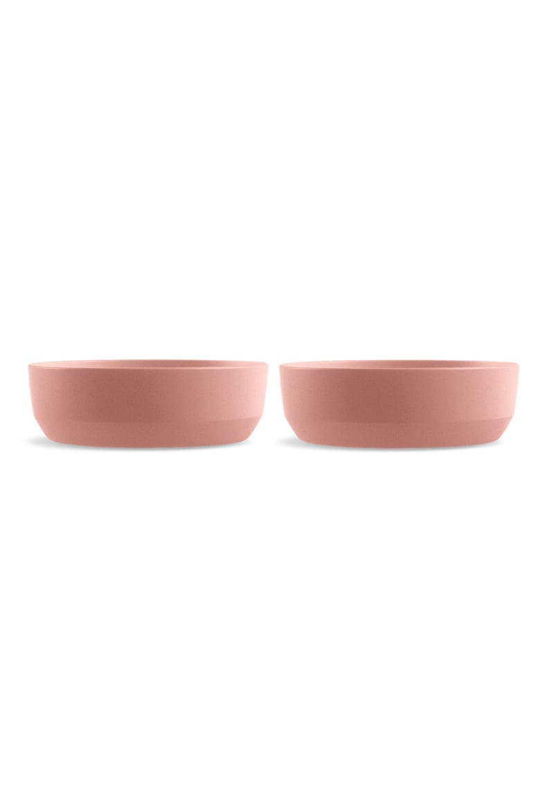 Three-Piece Medium Bevel Bowls & Slip Mat Set, Main, color, CORAL