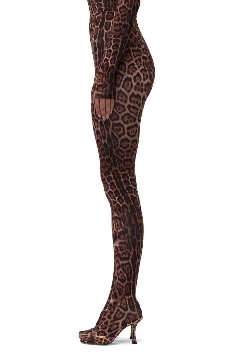 Print Toe Leggings, Alternate, color, BROWN LEOPARD