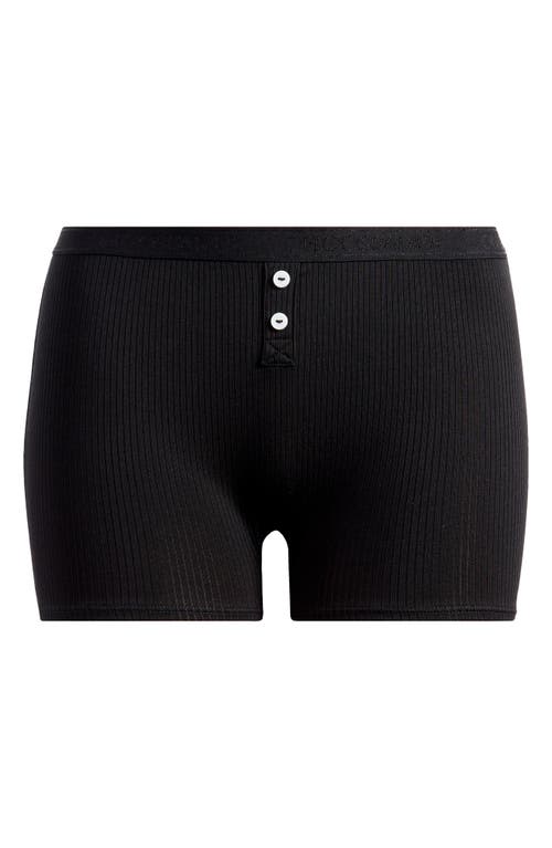On Gossamer On Gassamer Cabana Cotton Rib Boxer Shorts In Black