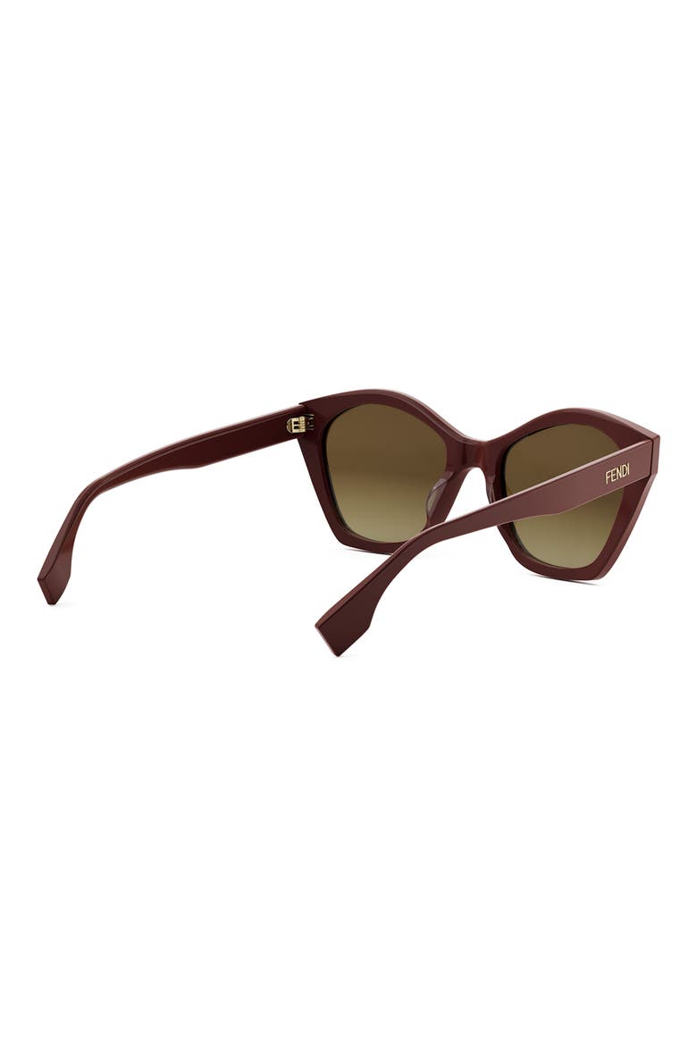 Lettering 52mm Square Sunglasses, Alternate, color, SHINY RED / GRADIENT BROWN