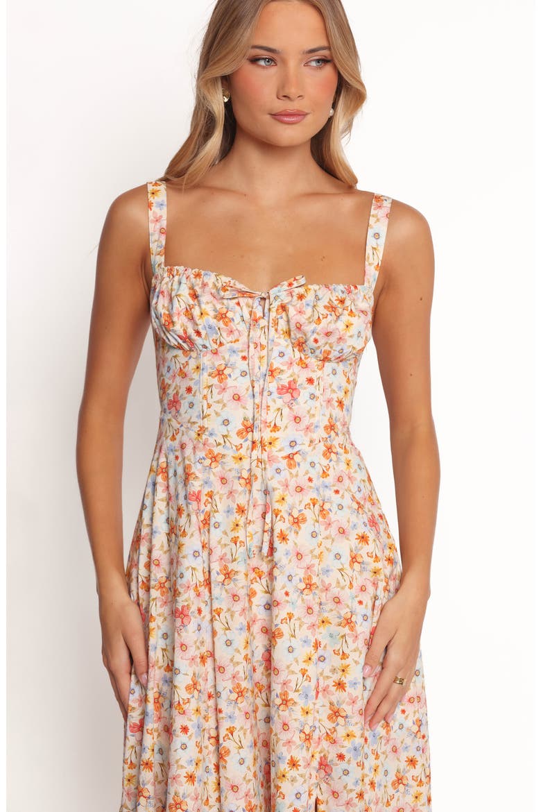 Wisteria Floral Sleeveless Midi Dress, Alternate, color, ORANGE