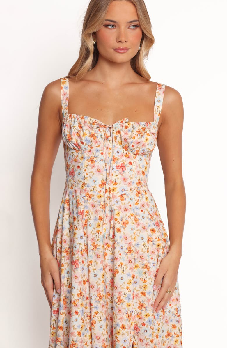 Petal & Pup Wisteria Floral Sleeveless Midi Dress, Alternate, color, Orange