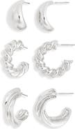 NORDSTROM RACK Set of 3 Twisted Hoop Earrings