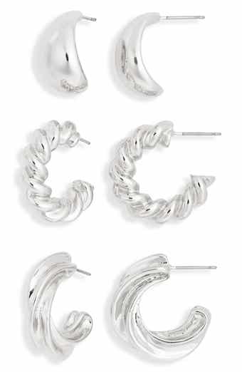 Set of 3 Twisted Hoop Earrings