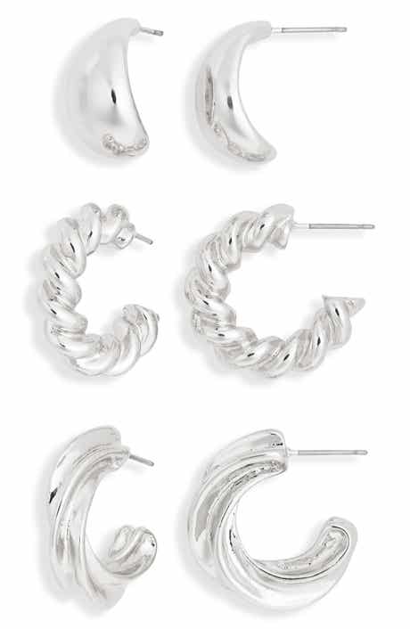 NORDSTROM RACK Set of 3 Twisted Hoop Earrings