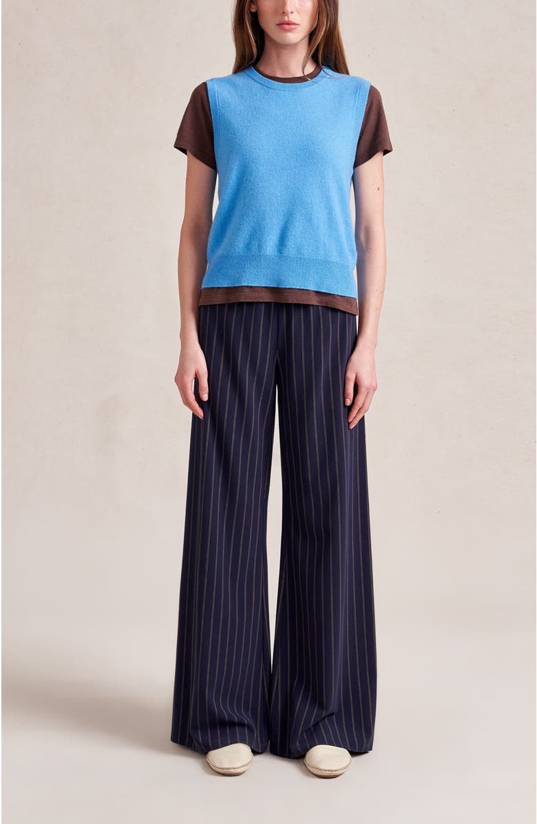 La Ligne Roman Pant, Alternate, color, Navy/Tan