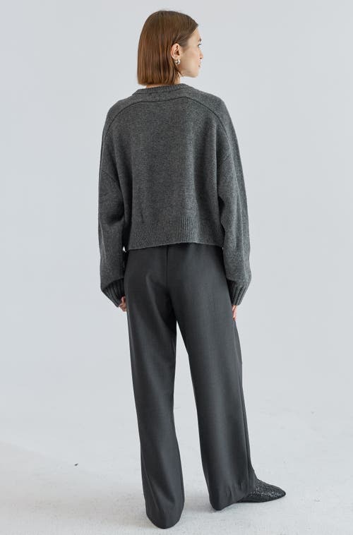 Almina Concept Waist Tie Wool Trousers In Gray