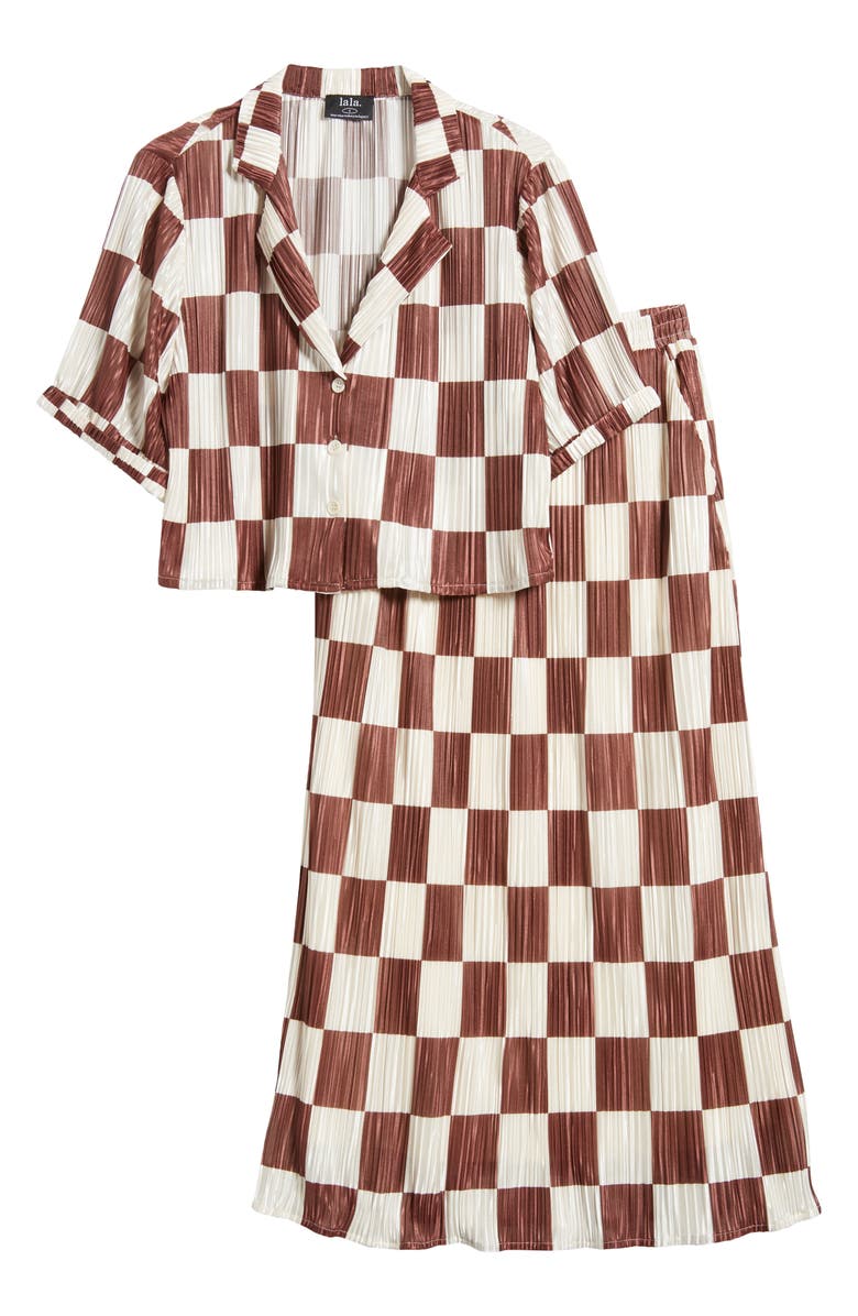 Dressed in Lala Est La Vie Plissé Top & Skirt Set, Alternate, color, 