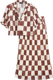 Dressed in Lala Est La Vie Plissé Top & Skirt Set