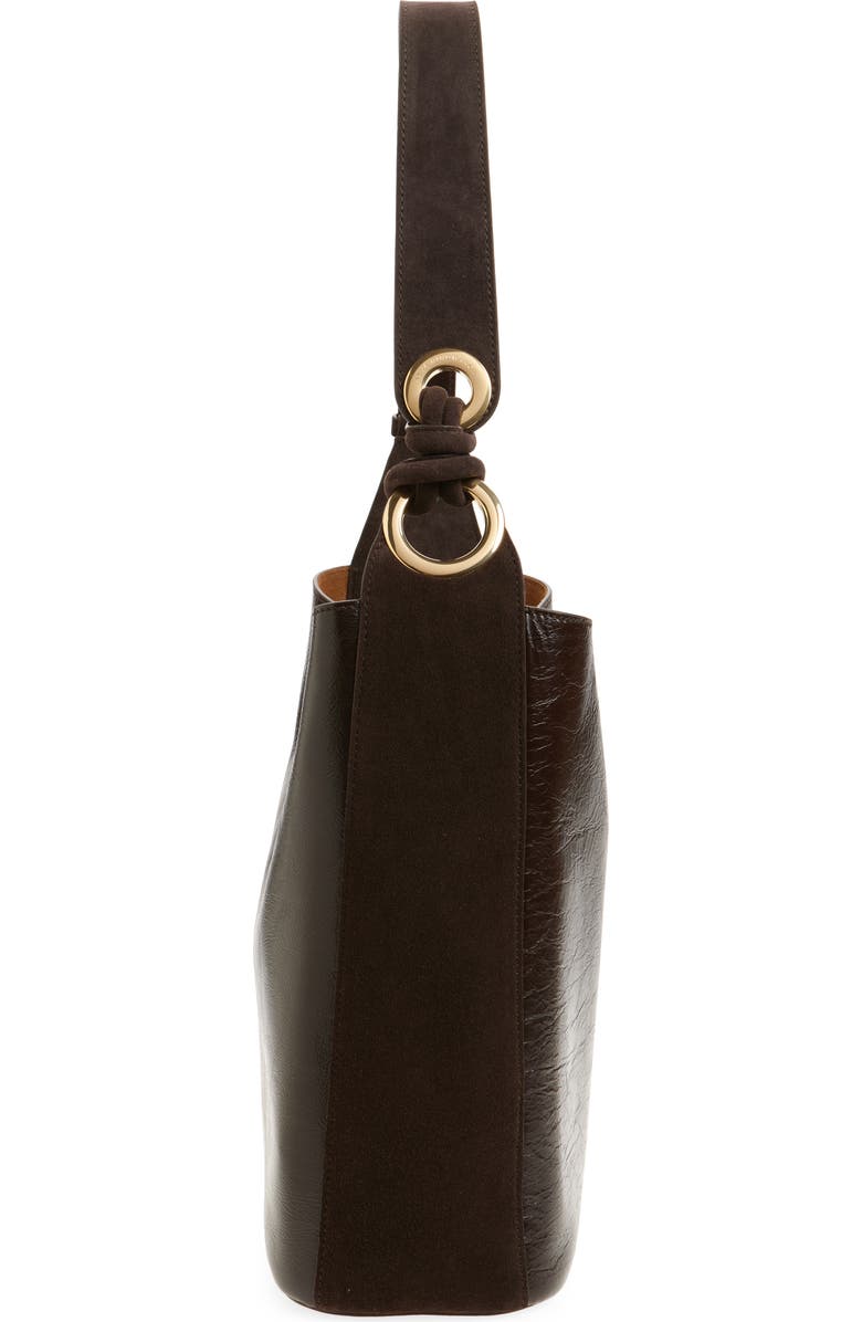 Anya Hindmarch Ringo Leather North/South Shoulder Bag, Alternate, color, Chocolate