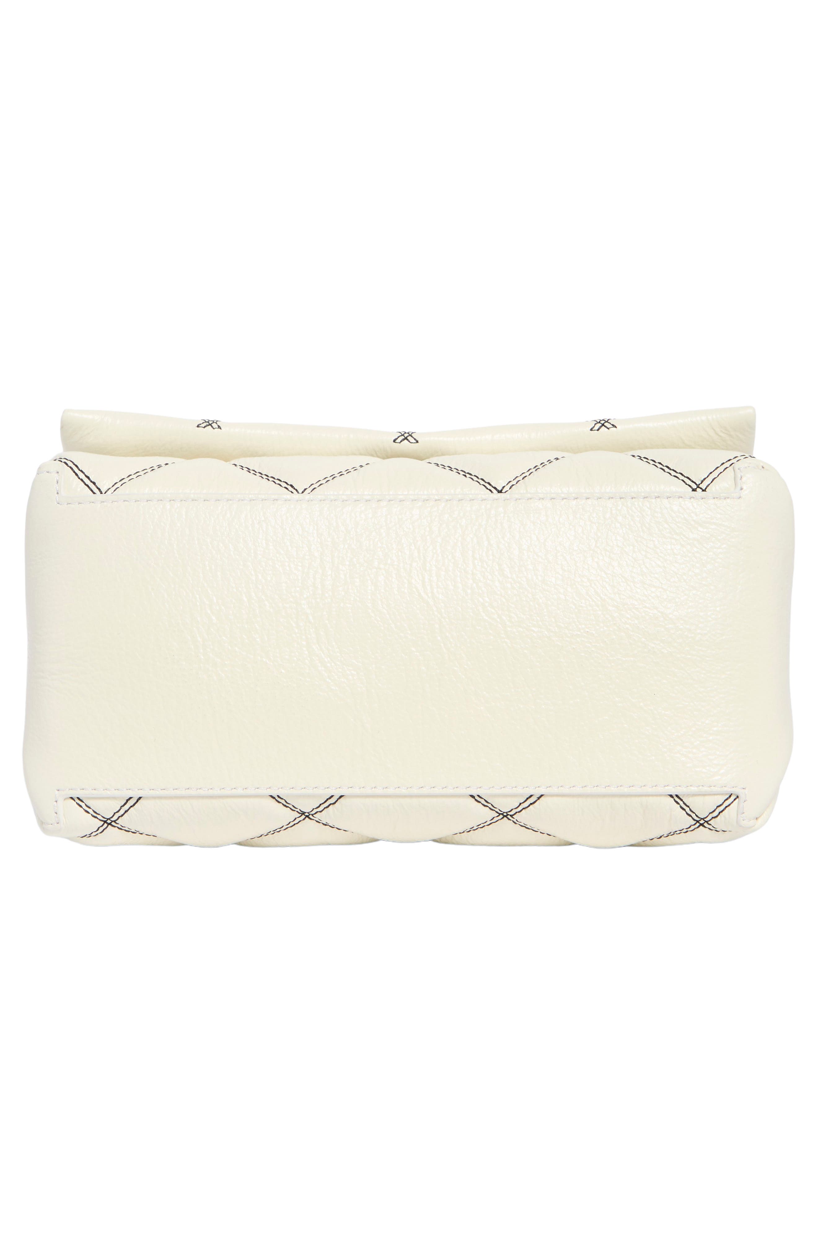 The Mini Dual Diamond Quilt Shoulder Bag, Alternate, color, WHITE/BLACK