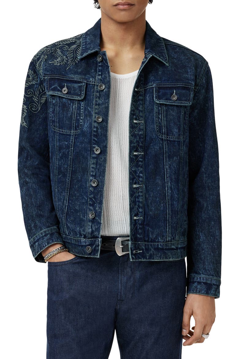 Anthony Embroidered Denim Trucker Jacket (Men) | Nordstrom