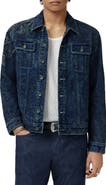 John Varvatos Anthony Embroidered Denim Trucker Jacket