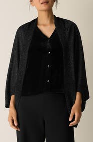 Eileen Fisher Metallic Merino Wool Blend Wrap