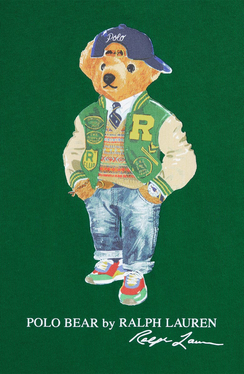 Polo Ralph Lauren Kids' Polo Bear Hooded Long Sleeve Graphic T-Shirt, Alternate, color, 