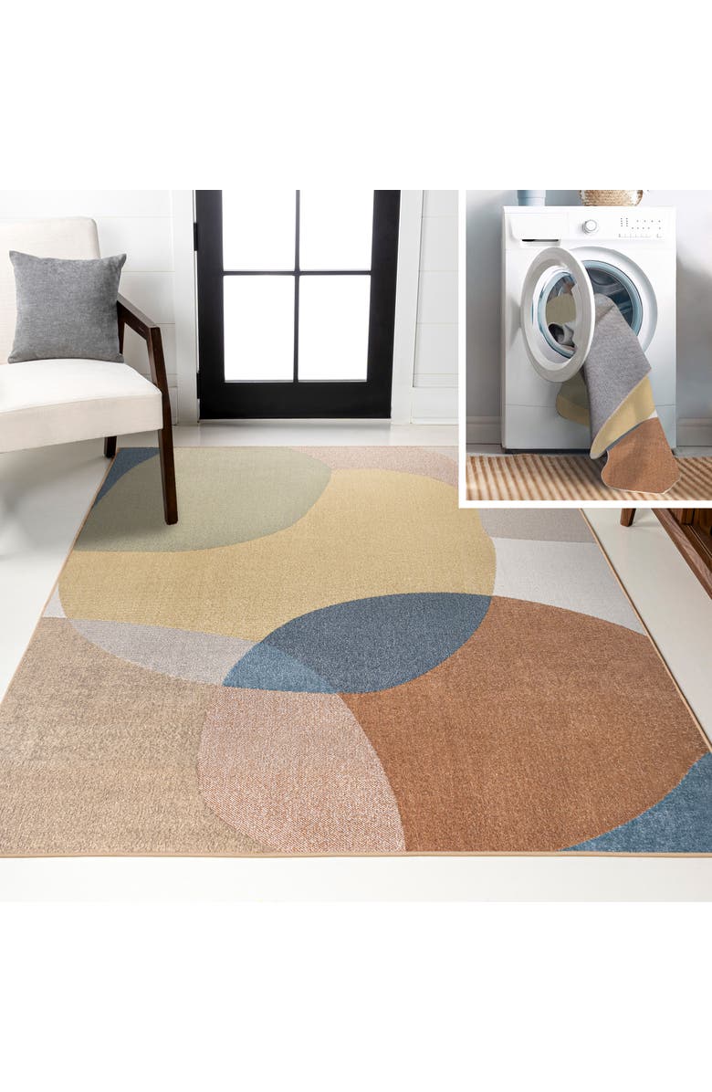 JONATHAN Y Pebble Geometric Kids & Novelty Machine-Washable Area Rug, Main, color, Multi