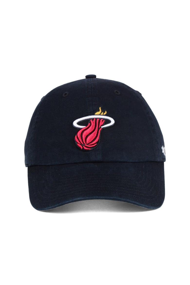 Men's '47 Black Miami Heat Clean Up Adjustable Hat, Alternate, color, Black