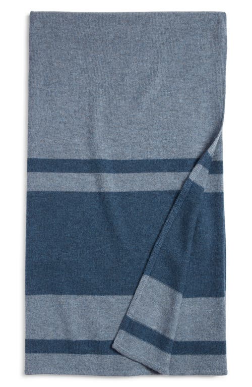 Nordstrom Stripe Wool & Cashmere Throw Blanket In Blue