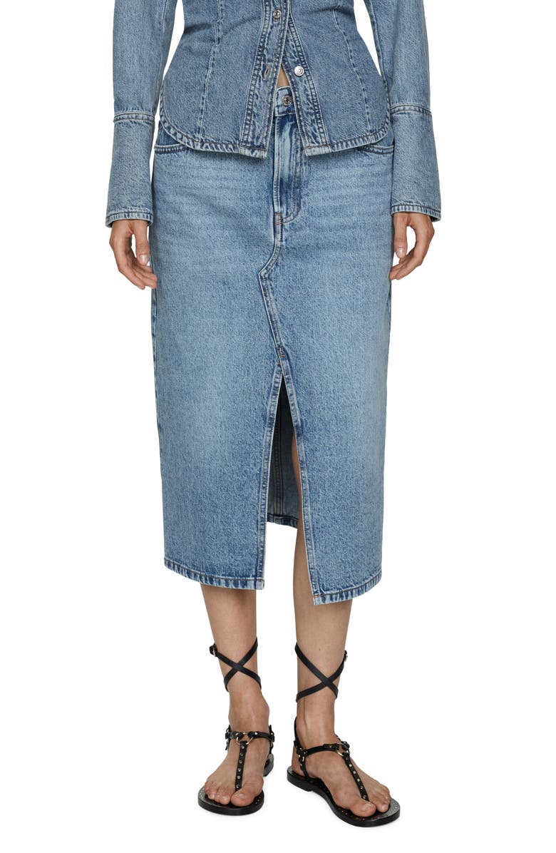 MANGO Denim Midi Skirt, Main, color,