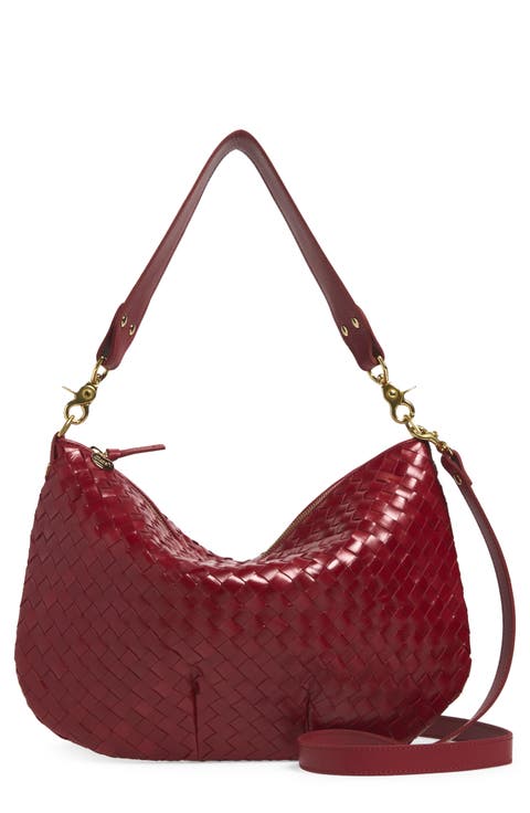 Moyen Woven Leather Messenger Bag