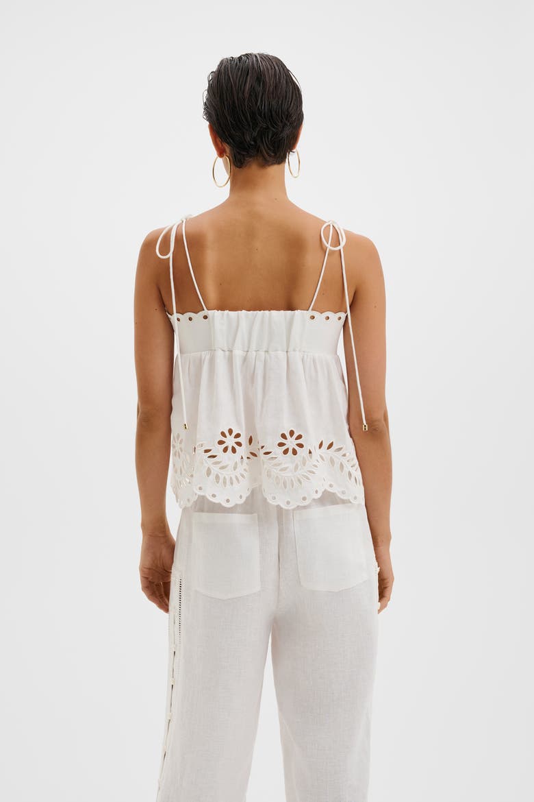 Carrie Broderie Anglaise Top, Alternate, color, White