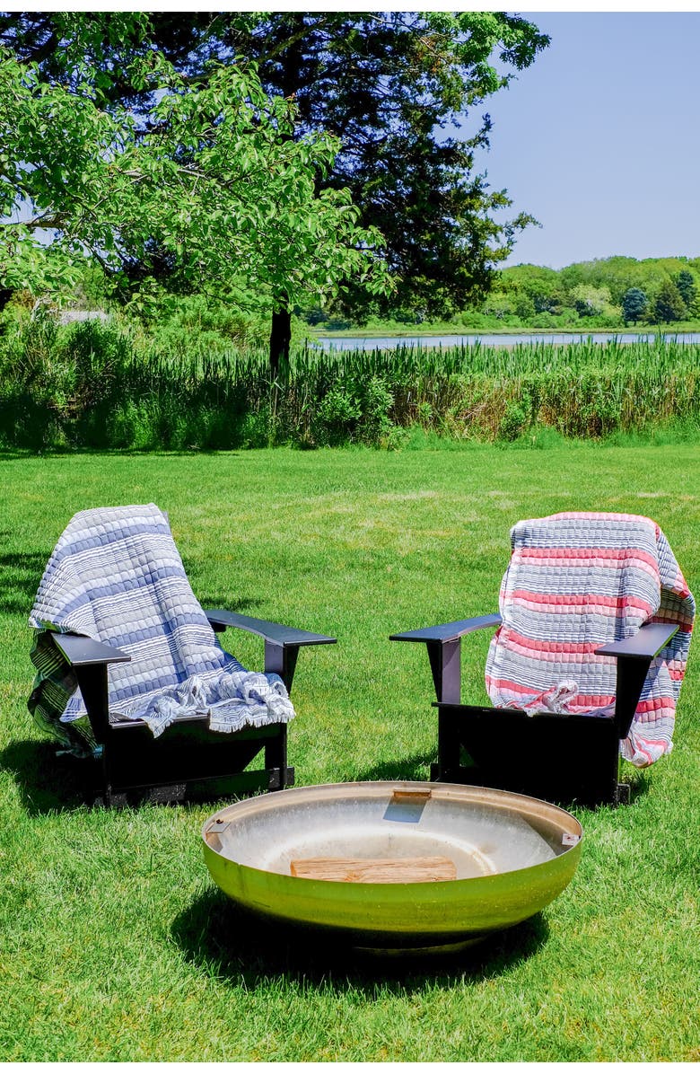 Inner Child Blue Stripes Sujani Quilt, Alternate, color, Queen