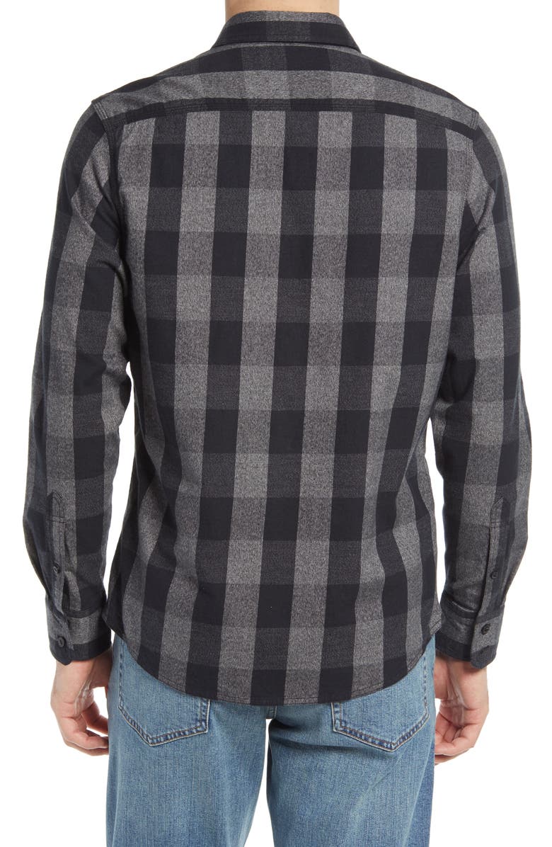 1901 Trim Fit Buffalo Check Stretch Flannel Button-Up Shirt, Alternate, color,